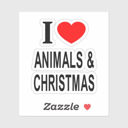 IK ❤️ DIEREN & KERSTMIS IK HOU VAN DIEREN & CH Vin Sticker (Vel)
