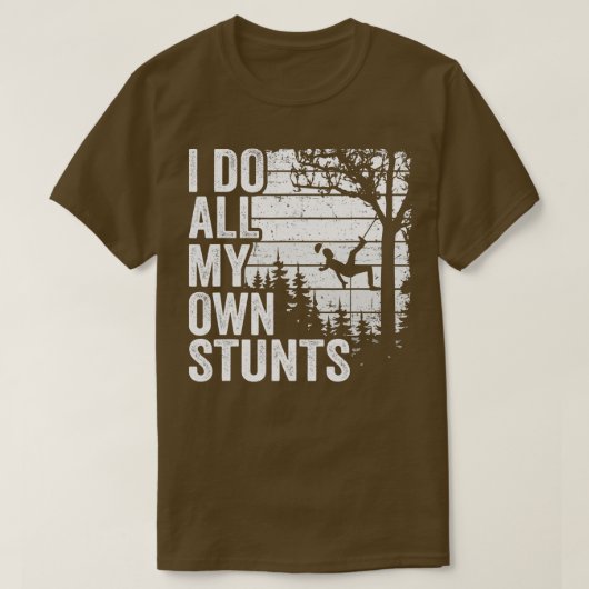 Ik doe al mijn eigen Mannen boomstammen T-shirt (Design voorkant)