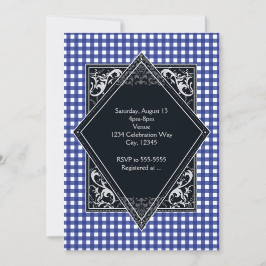 IK DOE BARBECUE BBQ Blauw & Rood Geruit Verloving Kaart (Achterkant)