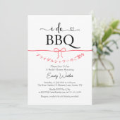 Ik doe BBQ Baby shower Japans Rood Bow Eenvoudig S Kaart (Staand voorkant)