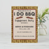 IK DOE BBQ Elegant Rustiek Weven Verlovingsfeest Kaart (Staand voorkant)