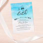 Ik doe BBQ Engagement Party Blue Sky Waterverf Kaart