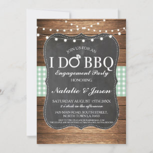 Ik DOE BBQ Engagement Party Mint Douche Uitnodigen Kaart
