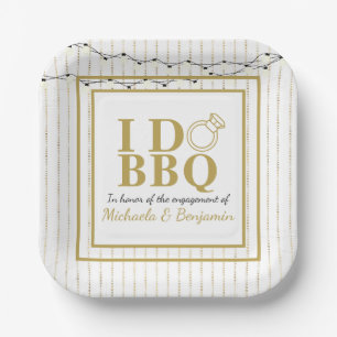 Ik Doe BBQ Gouden Verlovingsfeest Koppel Borrel Papieren Bordje