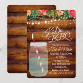 Ik doe BBQ Mason Jar Couples Shower Kaart (Voorkant / Achterkant)