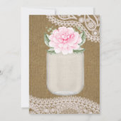 Ik doe BBQ Mason Jar Pink Peony Engagement Party Kaart (Achterkant)