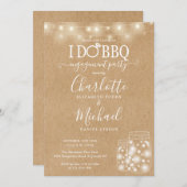 Ik doe BBQ Mason Jar String Lights Rustisch Verlov Kaart (Voorkant / Achterkant)