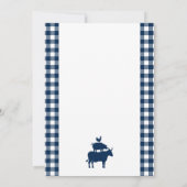 Ik doe BBQ  Navy Blue Gingham Vrijgezellenfeest Kaart (Achterkant)