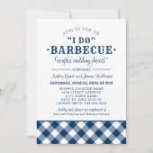 Ik doe BBQ Navy Blue Gingham Wedding Couples Showe Kaart (Voorkant)
