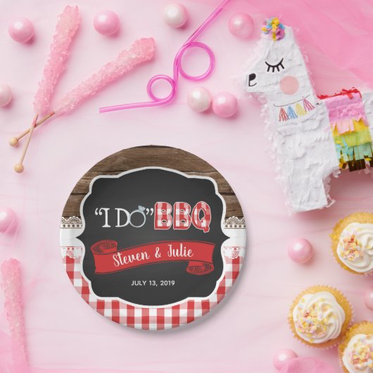 Ik doe BBQ Papier Bord - Rood (Feest)