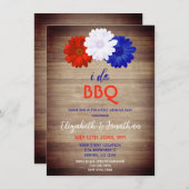 Ik doe BBQ Patriottic Floral Post-Wedding Kaart (Voorkant / Achterkant)