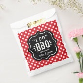 Ik doe BBQ Red Gingham Custom Wedding Bedankzakje (Gezegeld)