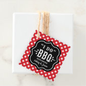 Ik Doe BBQ Rode Gingham Bruiloft Bedankjes Labels (In situ)