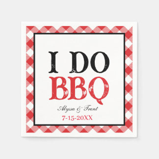 IK DOE BBQ Rood Gingham Barbeque Papier Servet