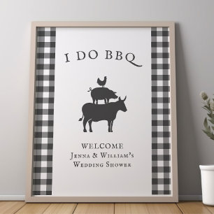 Ik doe BBQ Rustic Farmhouse Gray Pset Welkom Poster