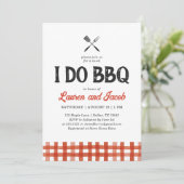 Ik doe BBQ rustieke koppels huwelijksdouche uitnod Kaart (Staand voorkant)