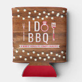 Ik Doe BBQ Rustieke Verloving Feest Koppels Bruisp Blikjeskoeler (Achterkant)