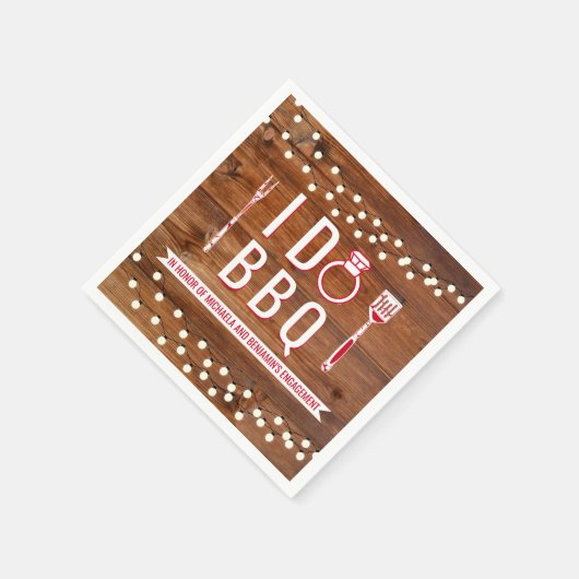 Ik Doe BBQ Rustieke Verloving Feest Koppels Bruisp Servet (Hoek)