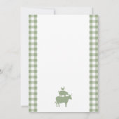 Ik doe BBQ  Sage Green Gingham Vrijgezellenfeest Kaart (Achterkant)