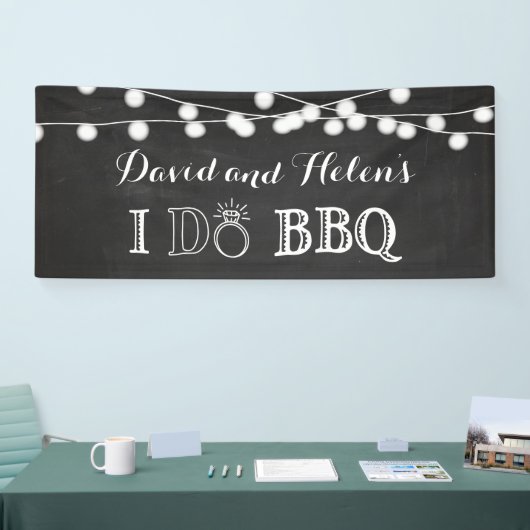 Ik DOE BBQ schoolbord bruiloft verlovingsbanner Spandoek (Beurs)