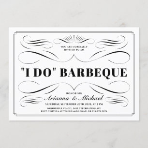 Ik doe BBQ-uitnodigingen - Aangepaste kleur scroll Kaart