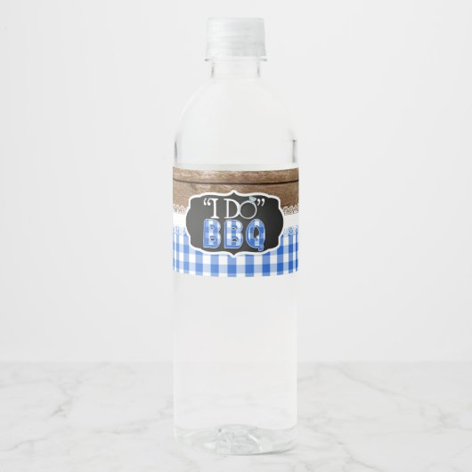 Ik Doe BBQ Waterfles Sticker - Blauw (Voorkant)