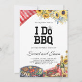 Ik doe BBQ Zonnebloem Rustiek Verlovingsfeest Kaart (Voorkant)