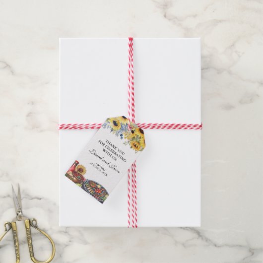 Ik doe BBQ Zonnebloem Rustieke Engagement Party Fa Cadeaulabel (Met Touw)