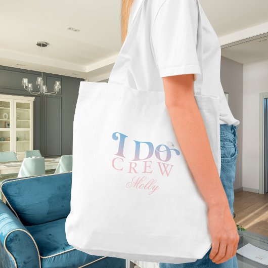 Ik doe Crew Pastel Modern Font Canvas tas