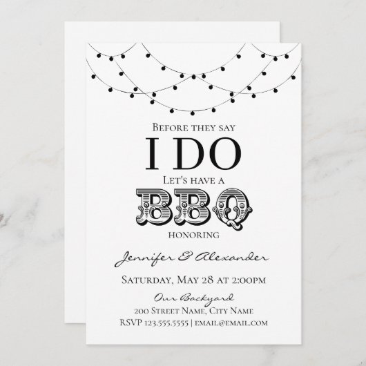 Ik doe een BBQ Engagement Party-koppel-douche (Voorkant / Achterkant)