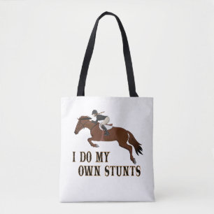 Ik doe een paardenmeisje met eigen stunts draagtas
