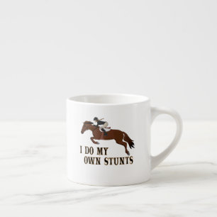 Ik doe een paardenmeisje met eigen stunts espresso kop