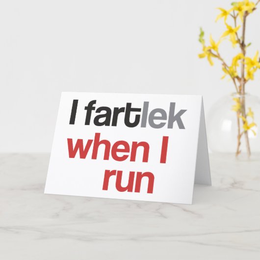 Ik doe FARTlek als ik Ren © - Grappige Hardloop Th Kaart (Gele Bloem)