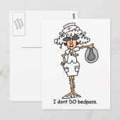 Ik doe geen beddenpannen! briefkaart (Voorkant / Achterkant)