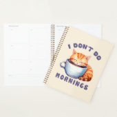Ik doe geen ochtenden - Schattigee Oranje kat met Planner (Display)