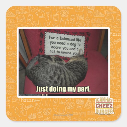 Ik doe gewoon mijn deel. vierkante sticker (Voorkant)
