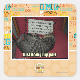 Ik doe gewoon mijn deel. vierkante sticker