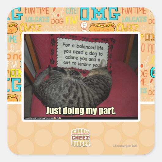 Ik doe gewoon mijn deel. vierkante sticker (Voorkant)