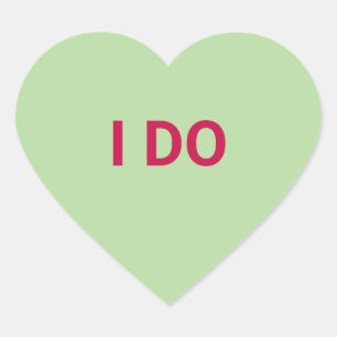 Ik doe groene leuke leuke Valentijnsdag conversati Hart Sticker