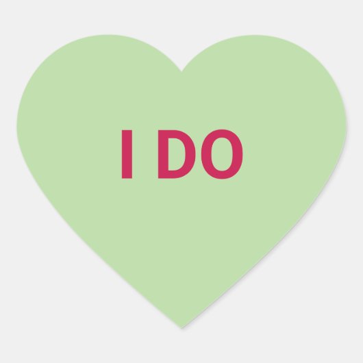 Ik doe groene leuke leuke Valentijnsdag conversati Hart Sticker (Voorkant)