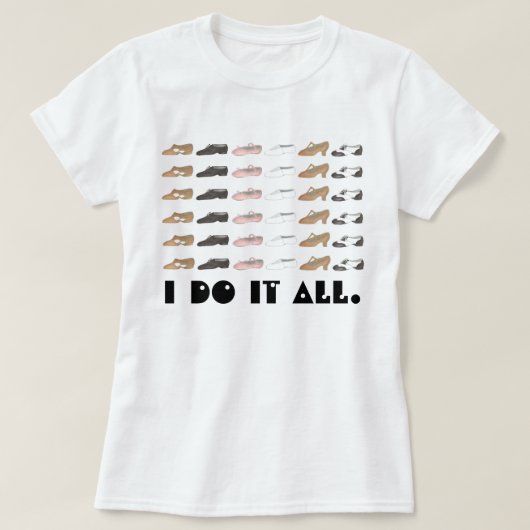 Ik doe het allemaal met een ballet getikt op Jazz  T-shirt (Design voorkant)