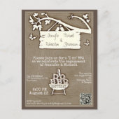 Ik doe het | BBQ | Verloving Oude Fashioned QR Cod Uitnodiging Briefkaart (Voorkant)