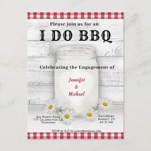 Ik doe het | BBQ | VERLOVING Uitnodiging Briefkaart (Voorkant)