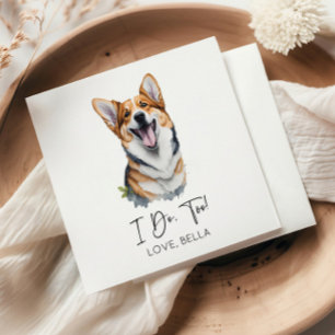 Ik Doe Het Ook! Pembroke Welsh Corgi Hond Huwelijk Servet