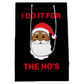 Ik doe het voor de Afrikaanse Amerikaanse Santa Bl Medium Cadeauzakje (Achterkant)