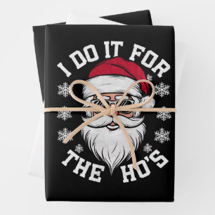 Ik doe het voor de Hos Funny Santa lelijke kerst Inpakpapier Vel