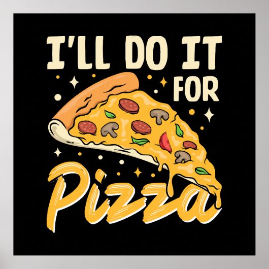 Ik doe het voor pizza poster (Voorkant)