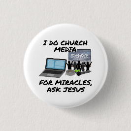 Ik doe kerk media voor wonderen Vraag Jezus, kerk Ronde Button 3,2 Cm