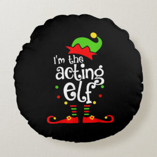 Ik doe mee aan Elf Xmas Familie Vriend Kerstmis Rond Kussen