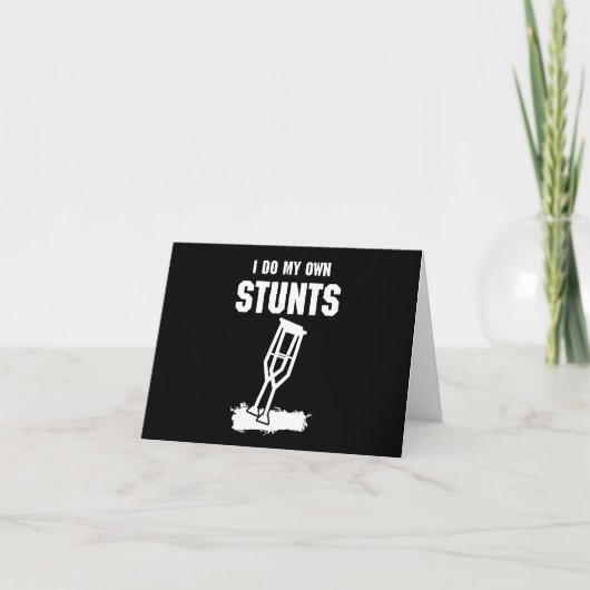Ik Doe Mijn Eigen Stunts - Beterschap Cadeau Bless Kaart (Voorkant)